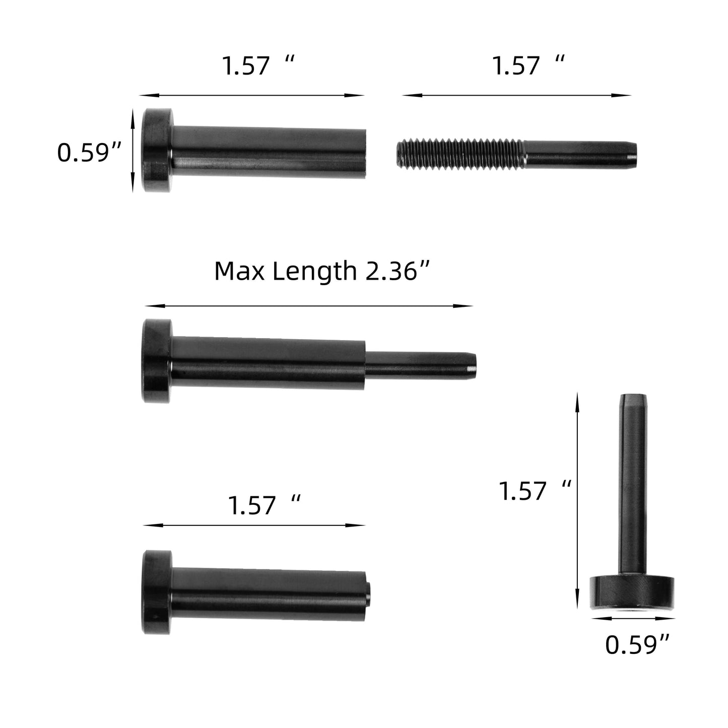 Senmit Black Invisible Stud & Stud Receiver for 1/8