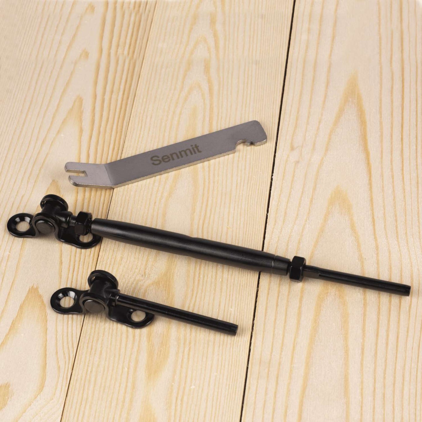 Senmit Black Stainless Steel Turnbuckle Deck Toggle Set for 1/8 Cable Railing, 316 Marine Grade,DB12