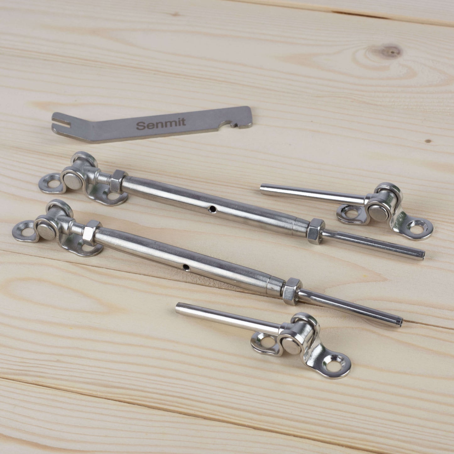 Senmit Stainless Steel Turnbuckle Deck Toggle Set for 1/8 Cable Railing, DT10