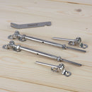 Senmit Stainless Steel Turnbuckle Deck Toggle Set for 1/8 Cable Railing, 316 Marine Grade,DT10
