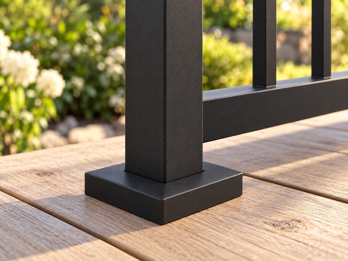 SENMIT 39-Inch Surface-Mount Aluminum Deck Railing Post, 55 × 55 mm