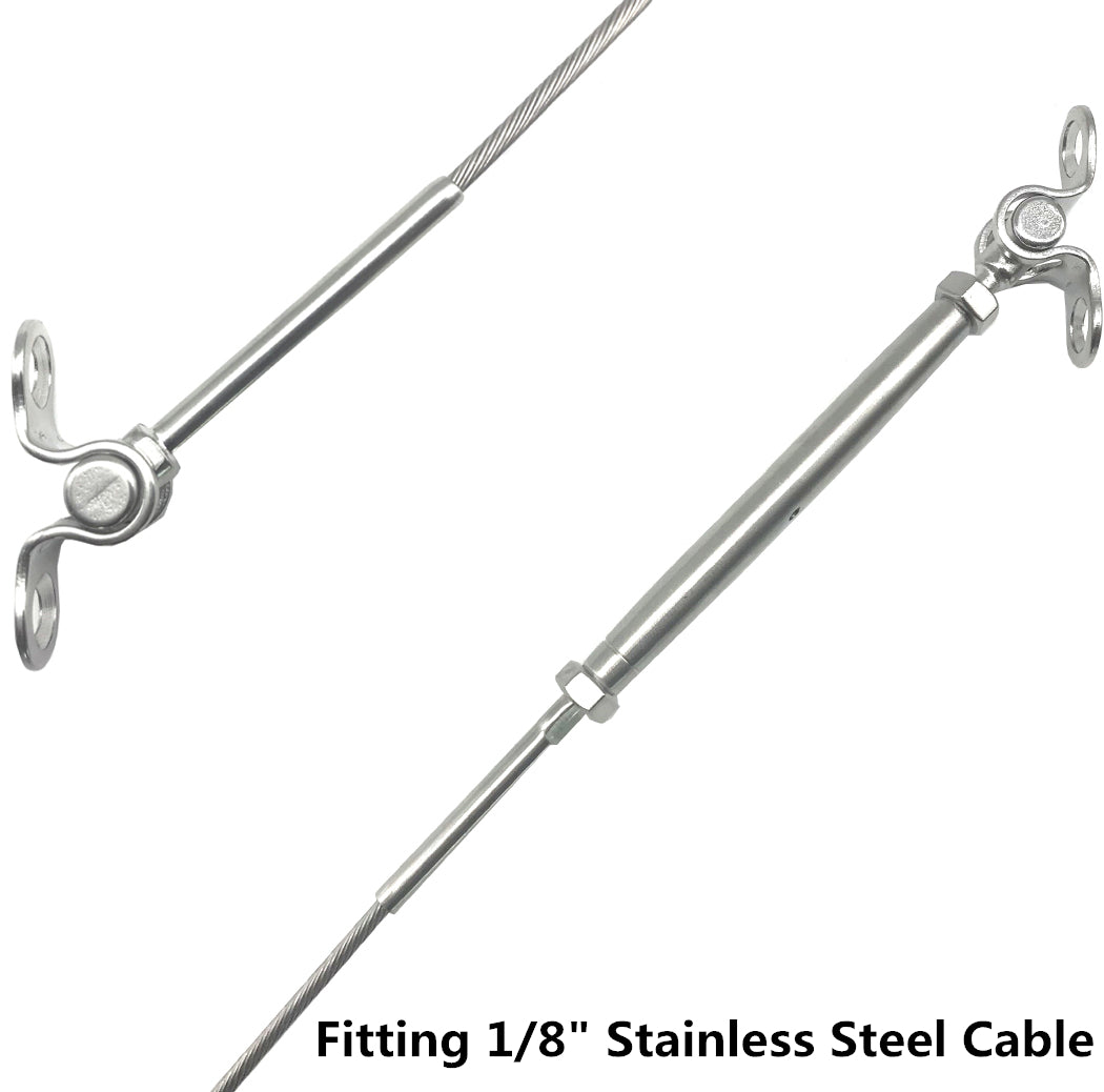 Senmit Stainless Steel Turnbuckle Deck Toggle Set for 1/8 Cable Railing, DT10