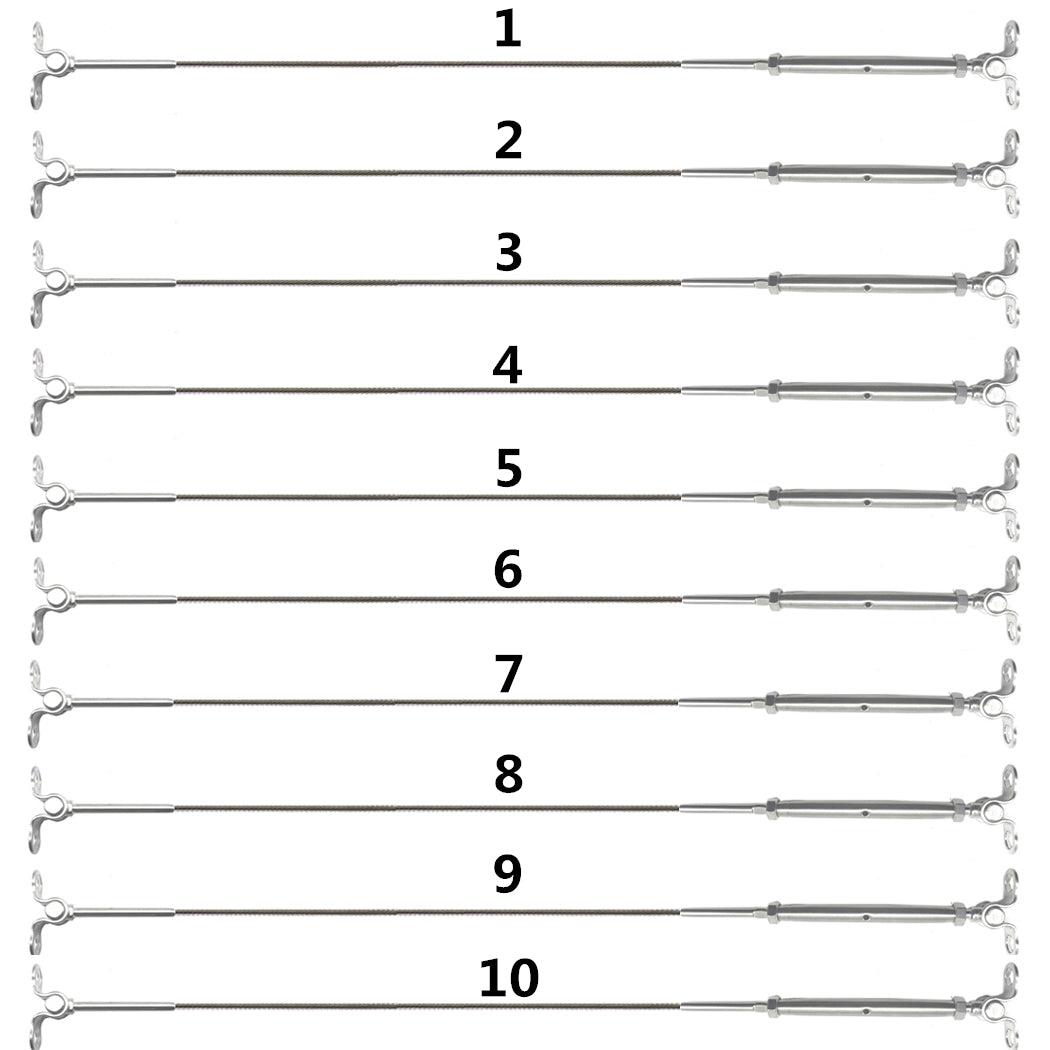 Senmit Stainless Steel Turnbuckle Deck Toggle Set for 1/8 Cable Railing, DT10