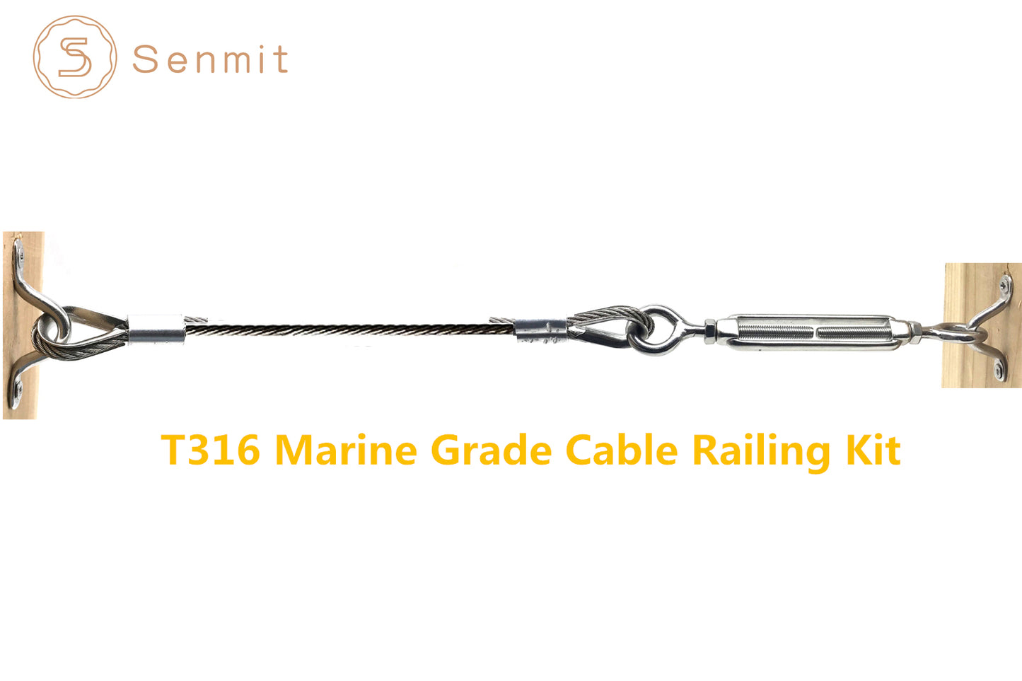 Senmit 1/8 Stainless Steel Aircraft Wire Rope for Deck Cable Railing Kit,7x7 200Feet T316 Marin Grade,SC200
