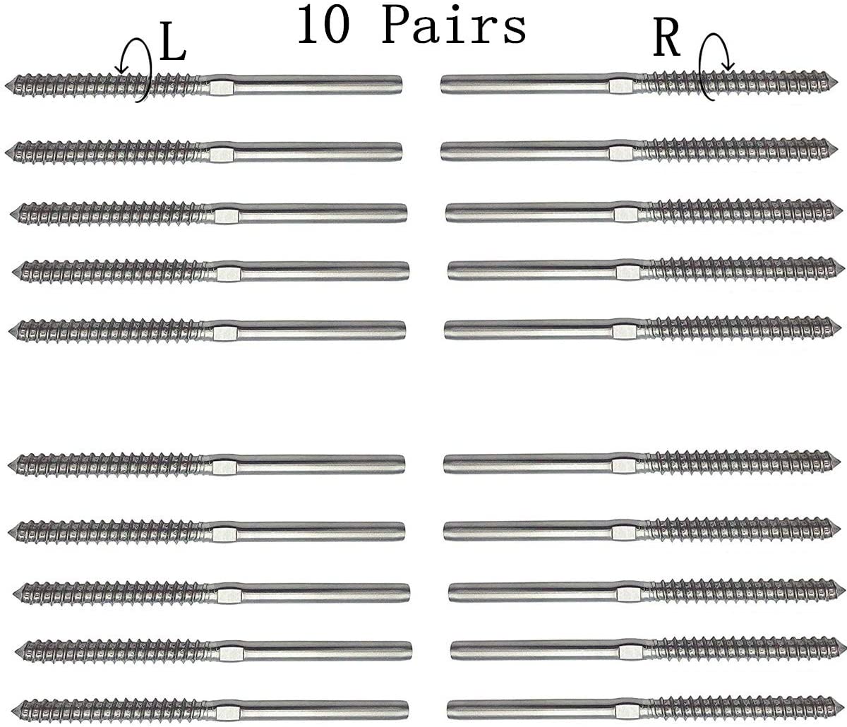 Senmit Swage Lag Screws Left & Right for 1/8