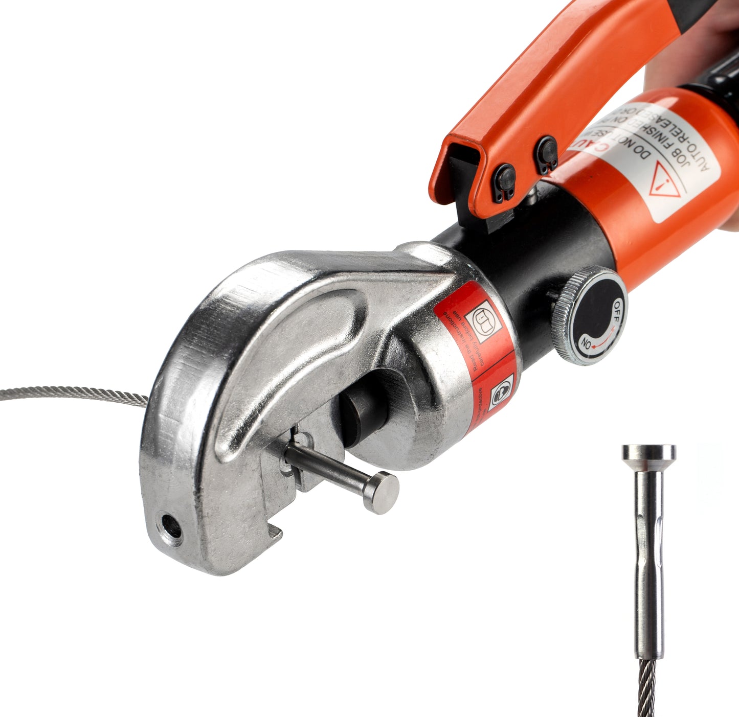 Senmit 10 Ton Hydraulic Cable Crimper Hand Tool for 1/8, 3/16 Stainless Steel Cable Railing Fittings HC01