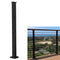 Surface Mount Cable railing post Black