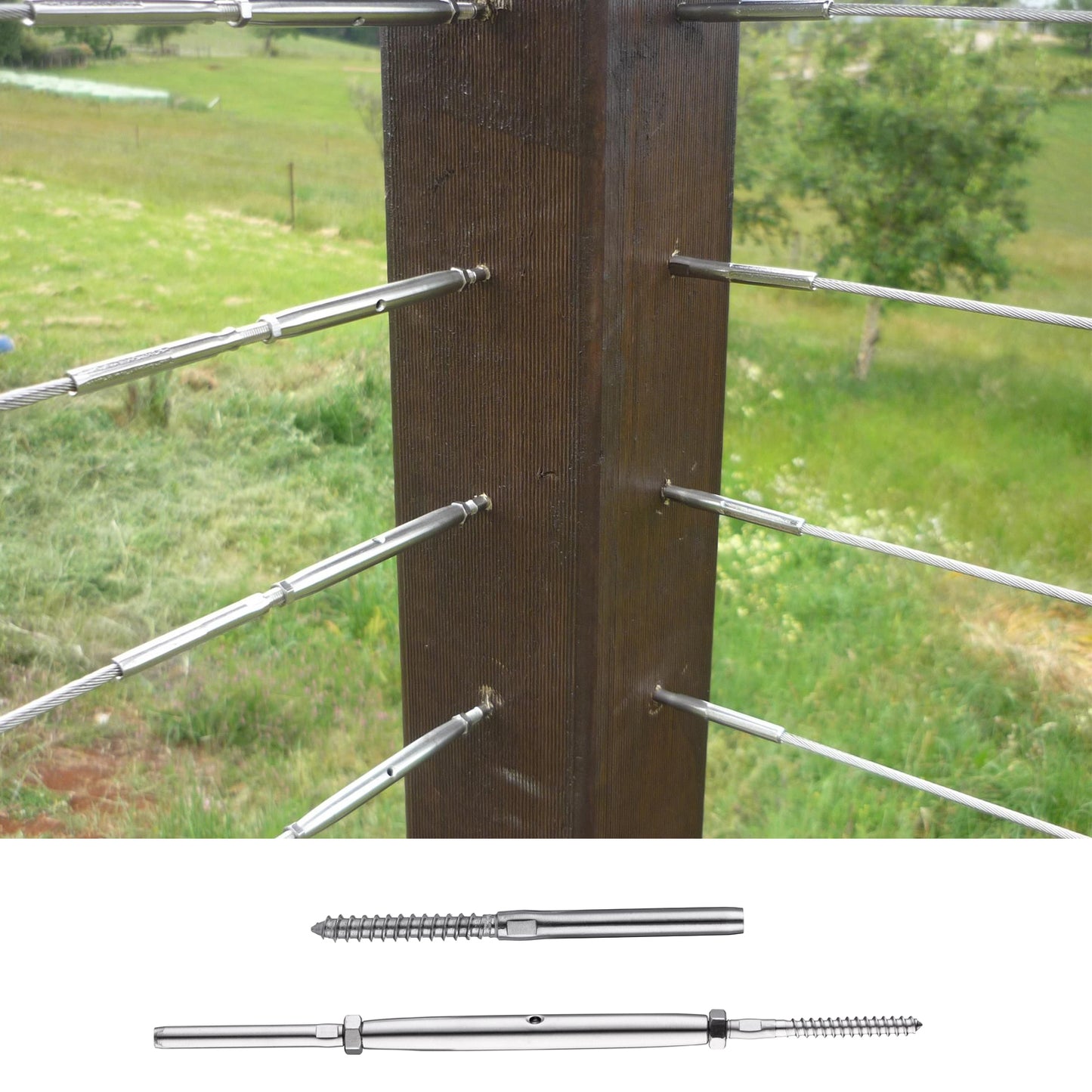 Senmit Lag Screw & Swage Tension Turnbuckle,for 1/8