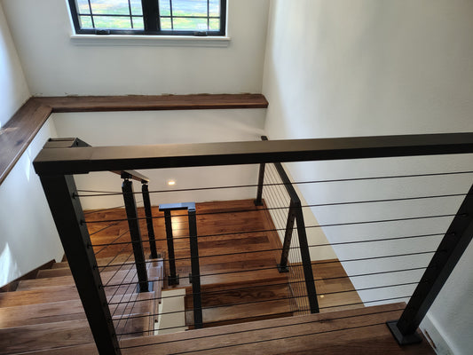 Senmit Interior Stair Cable Railing Project – Le Mars, IA 51031