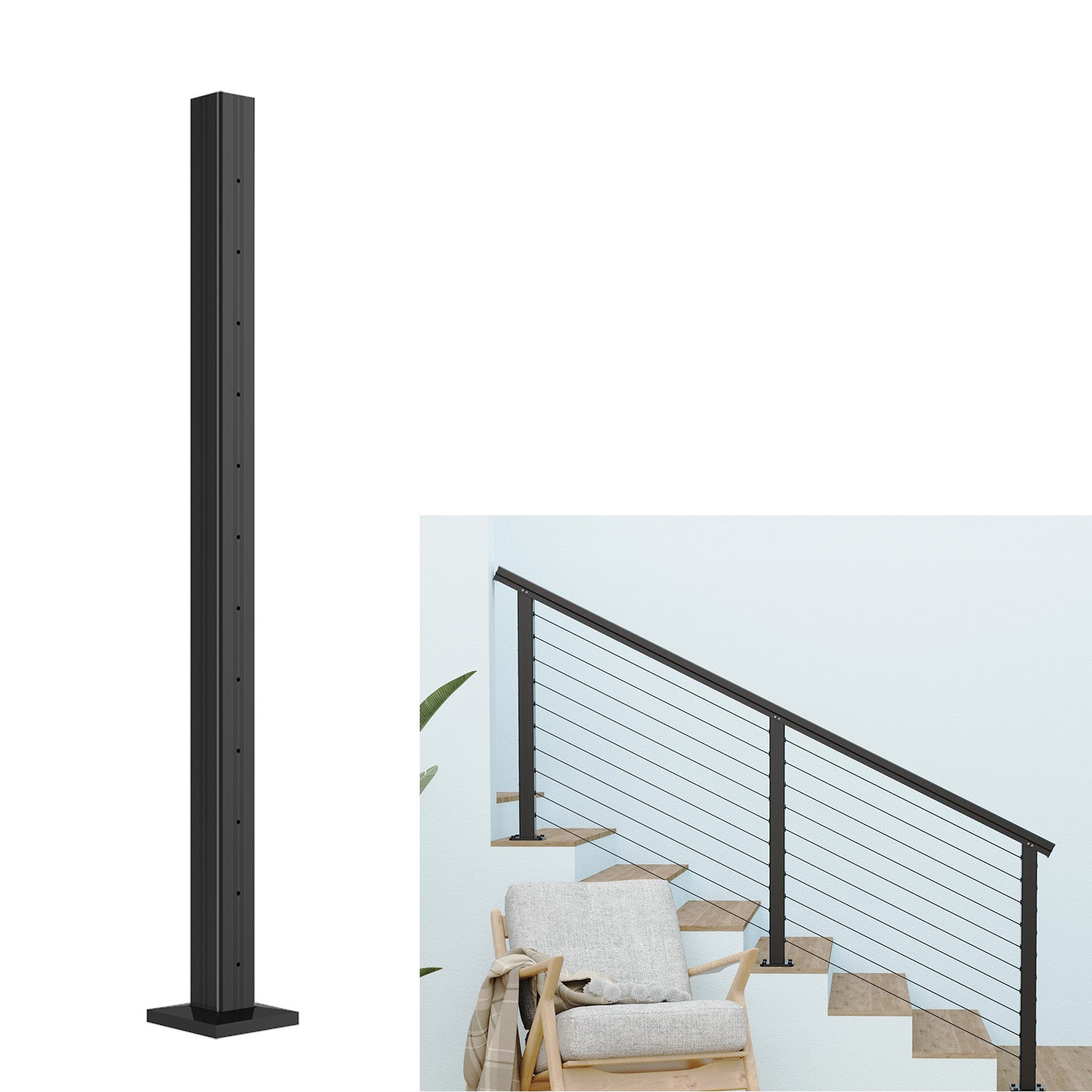 aluminum railing black