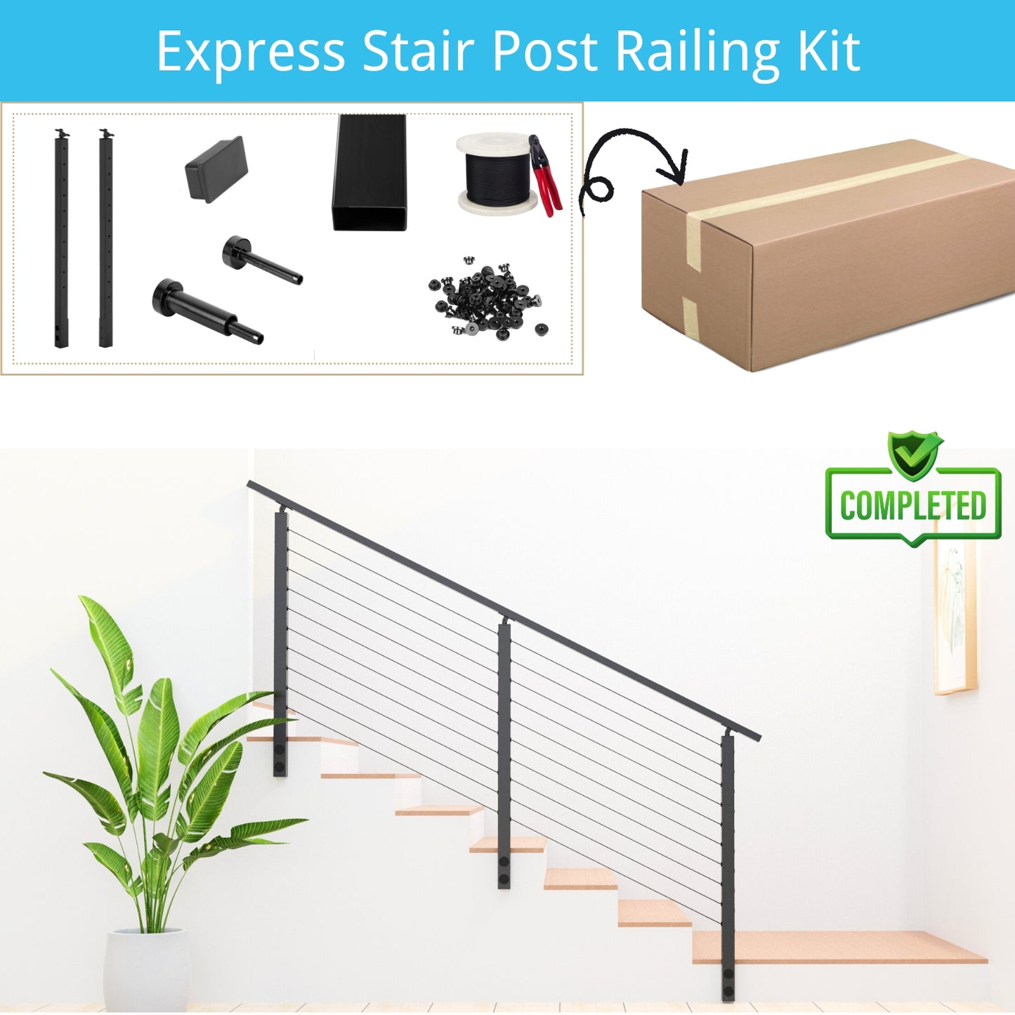 Express Stainless  Steel Stair Railing Kit