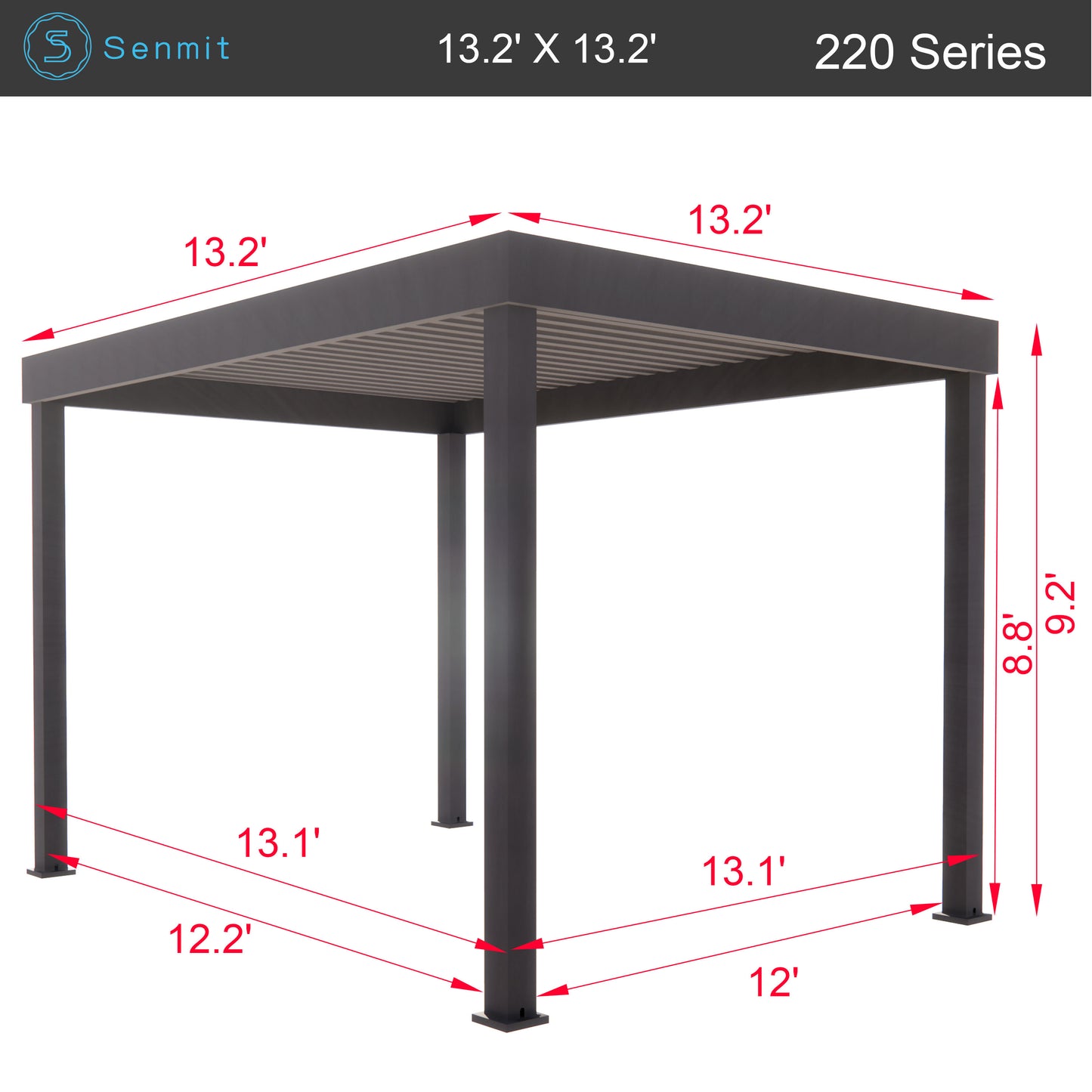 Senmit Freestanding Aluminum Gazebo Kit with LED Lighting