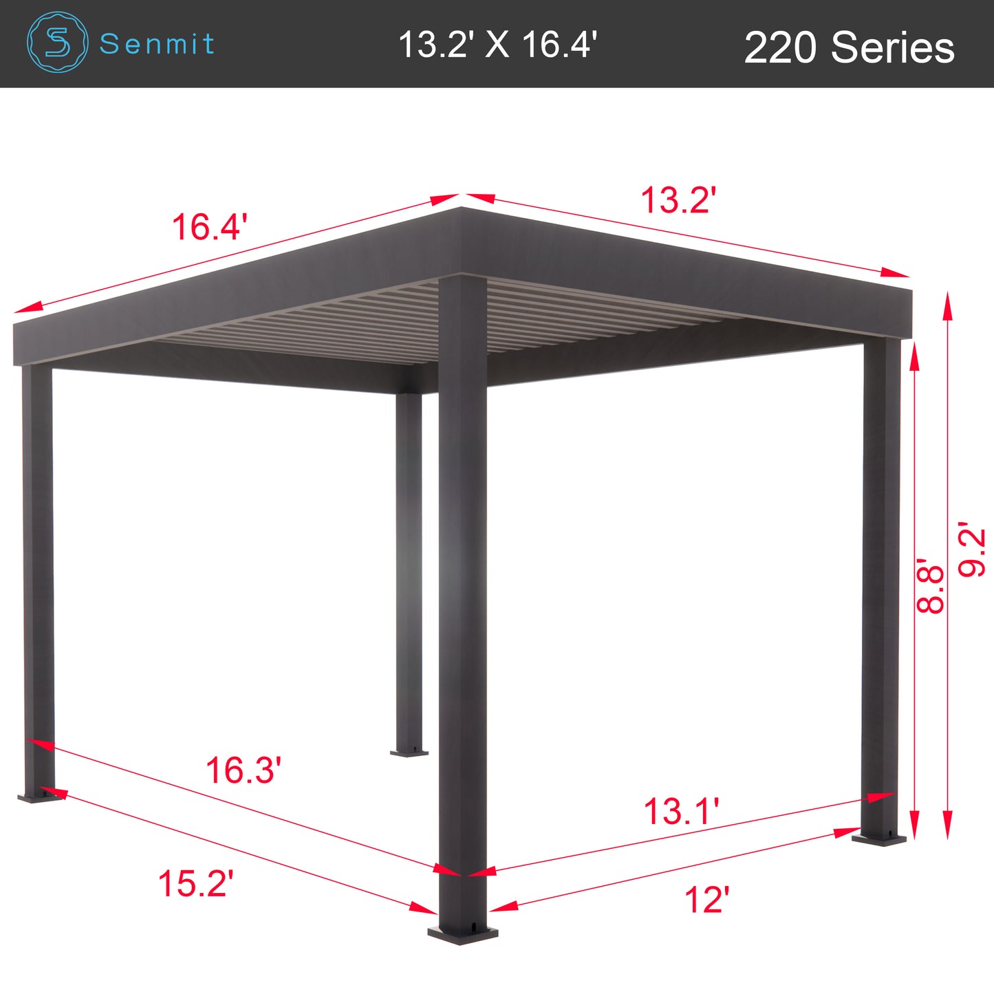 Senmit Aluminum Pergola Kit