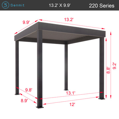 Senmit Freestanding Aluminum Gazebo Kit with LED Lighting