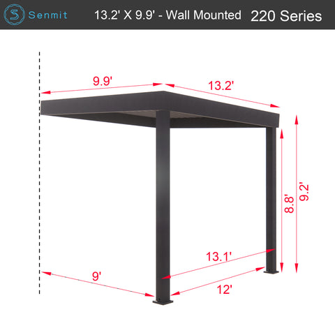 9.9’×13.2‘ / White / Wall Mounted-Waterproof Roof Blades (220Series)