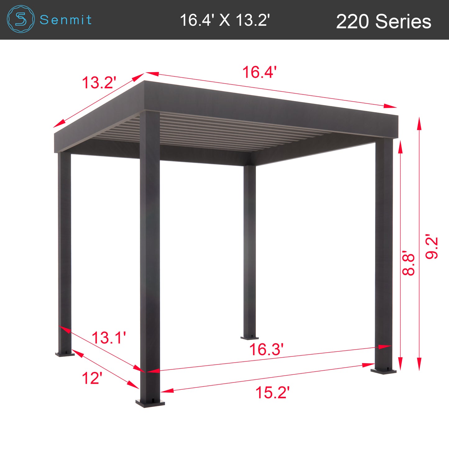 Senmit Aluminum Pergola Kit