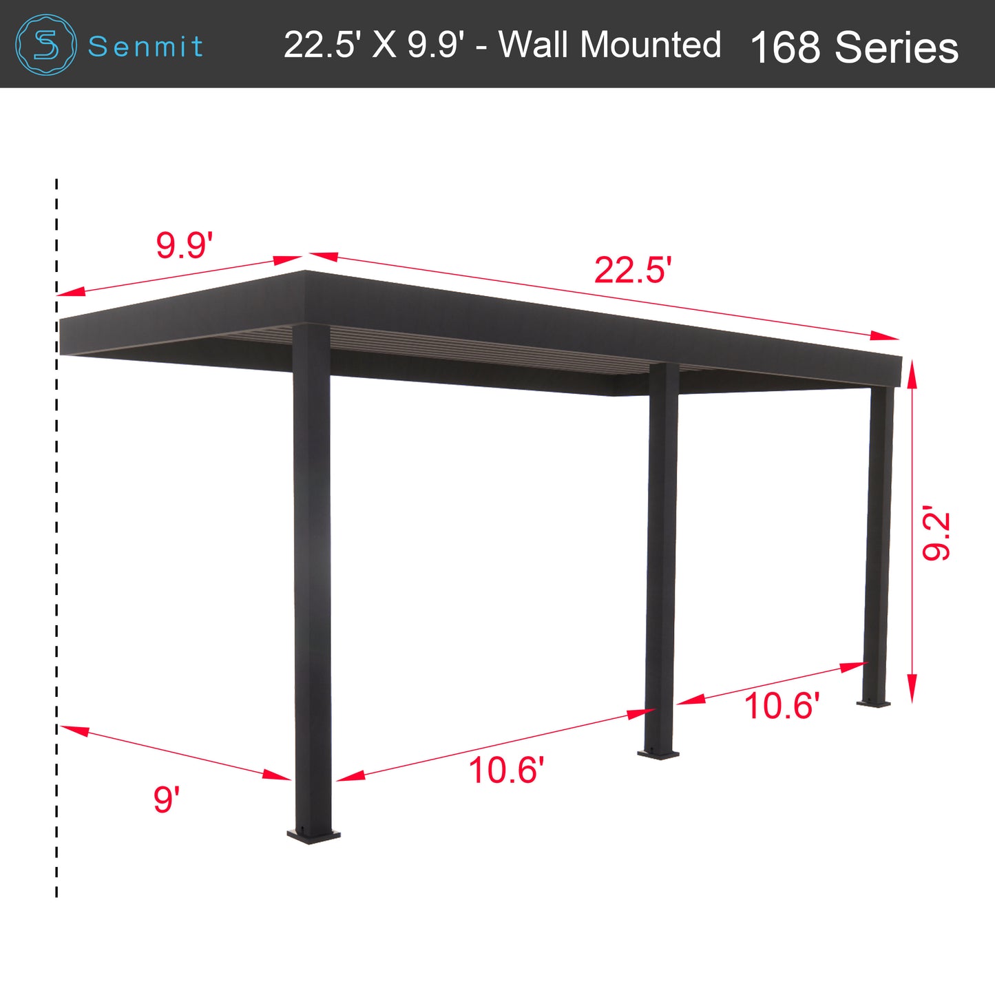 Senmit Wall Mount Aluminum Pergola Kit