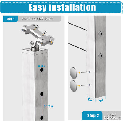 Fascia Mount Cable Railing Post Stainless Steel Brush Finishing-FP01