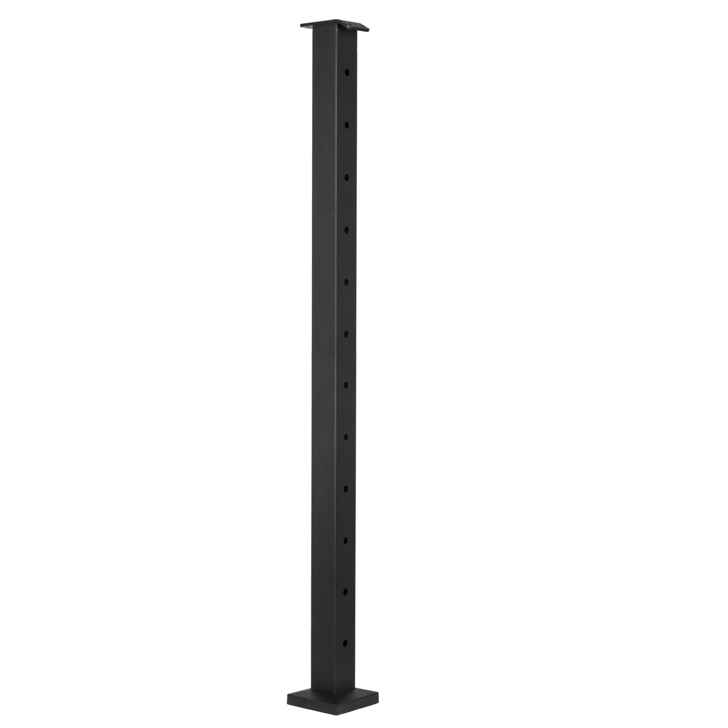 Senmit Surface Mount  Cable Railing Post - Stainless Steel 2”x2” Square  Flat top Matte Black-SP02