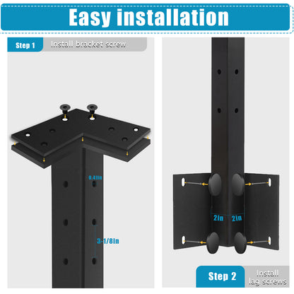 Fascia Mount Cable Railing Post Stainless Steel Matte Black-FP02