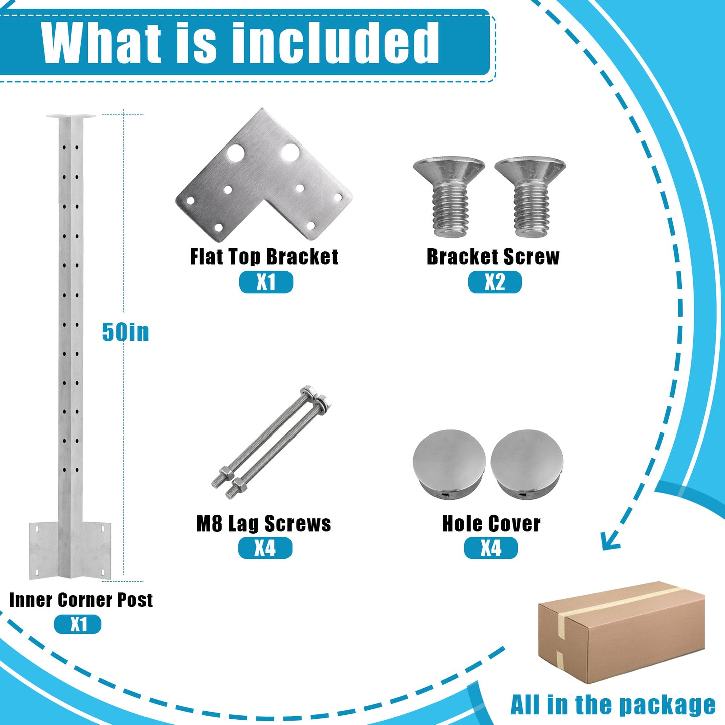 Fascia Mount Cable Railing Post Stainless Steel Brush Finishing-FP01