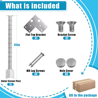 Fascia Mount Cable Railing Post Stainless Steel Brush Finishing-FP01