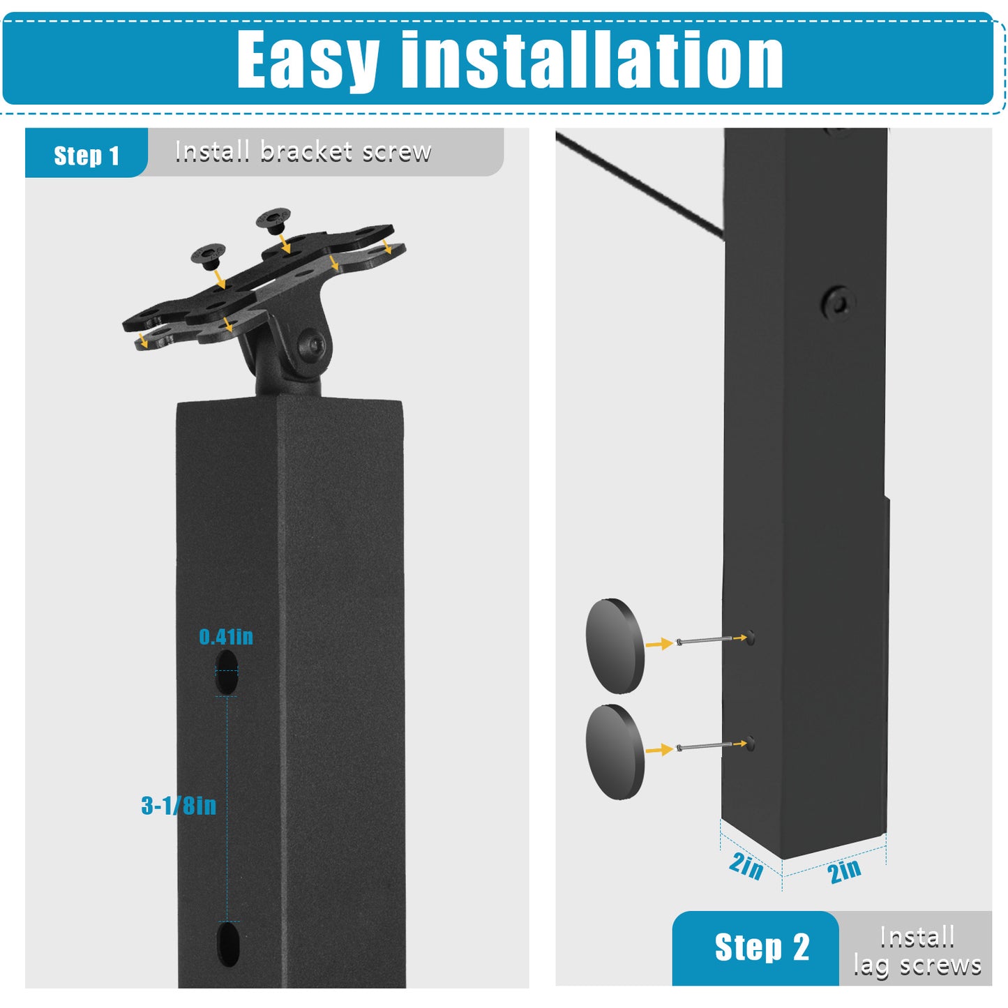 Fascia Mount Cable Railing Post Stainless Steel Matte Black-FP02