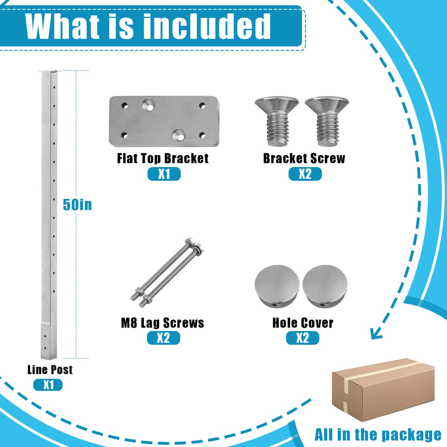 Fascia Mount Cable Railing Post Stainless Steel Brush Finishing-FP01
