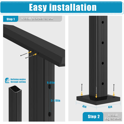 Senmit Aluminum Surface Mount Cable Railing Post - Modern Design, Superior Strength, Effortless Installation