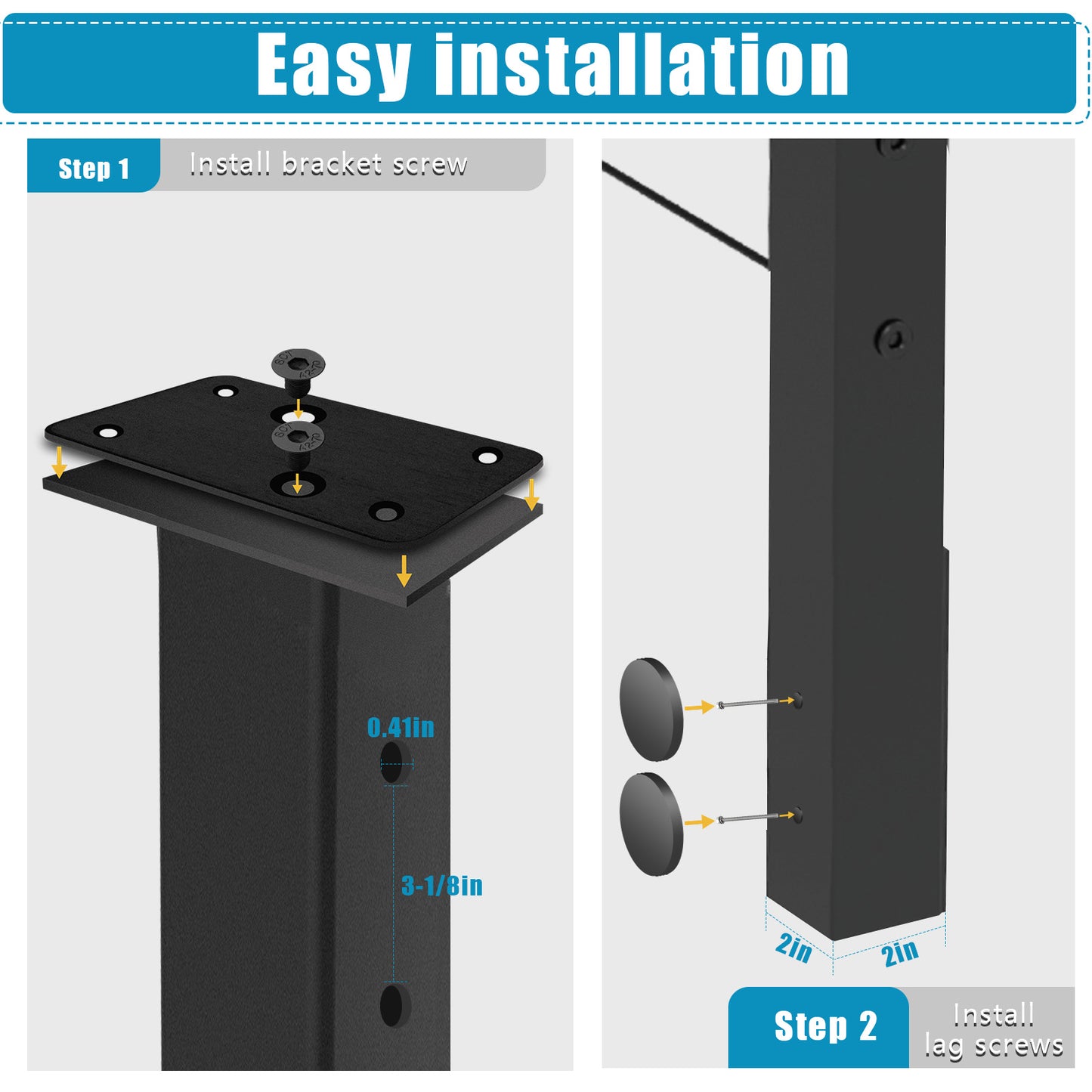 Fascia Mount Cable Railing Post Stainless Steel Matte Black-FP02