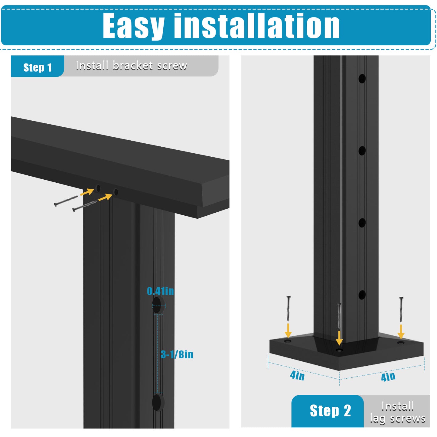 Senmit Aluminum Surface Mount Cable Railing Post - Modern Design, Superior Strength, Effortless Installation