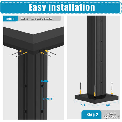 Senmit Aluminum Surface Mount Cable Railing Post - Modern Design, Superior Strength, Effortless Installation