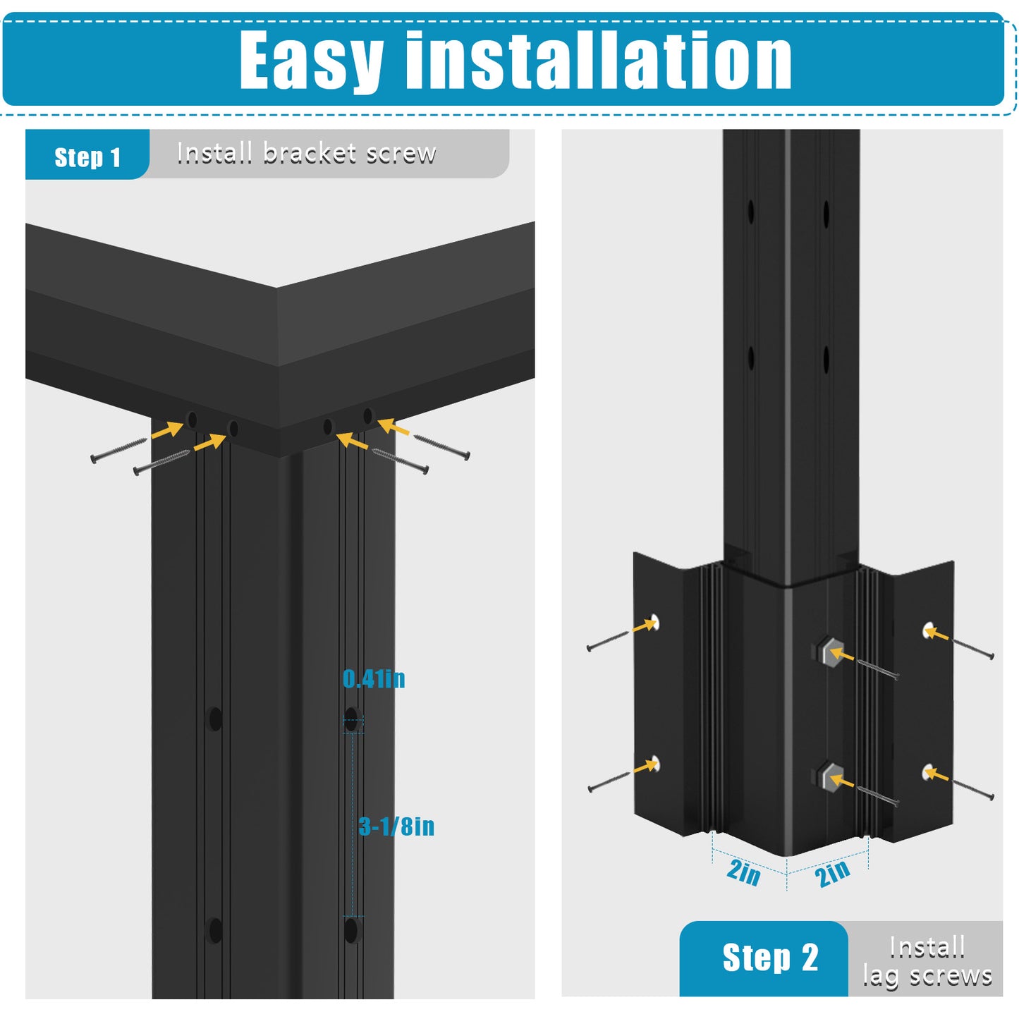 Senmit Aluminum Fascia Mount Cable Railing Post - Sleek, Secure, and Easy Installation