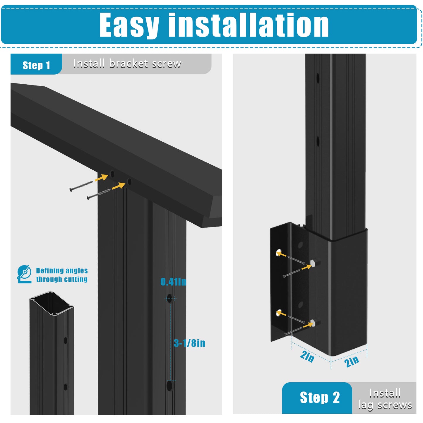 Senmit Aluminum Fascia Mount Cable Railing Post - Sleek, Secure, and Easy Installation