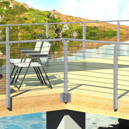 Fascia Mount Cable Railing Post Stainless Steel Brush Finishing-FP01