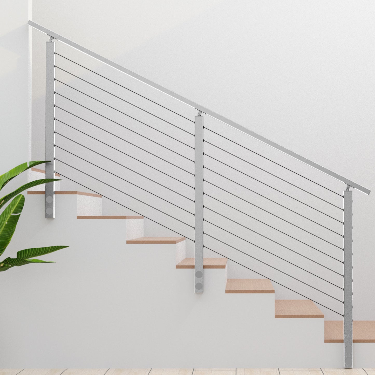 Fascia Mount Cable Railing Post Stainless Steel Brush Finishing-FP01
