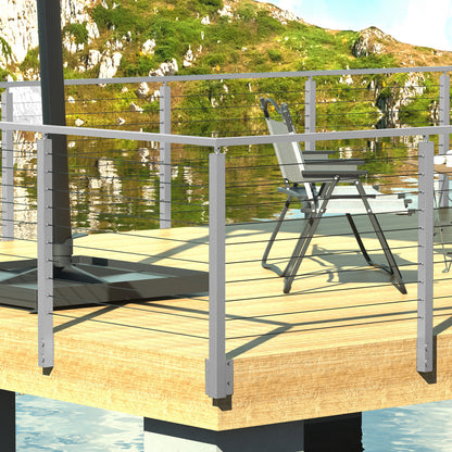 Fascia Mount Cable Railing Post Stainless Steel Brush Finishing-FP01
