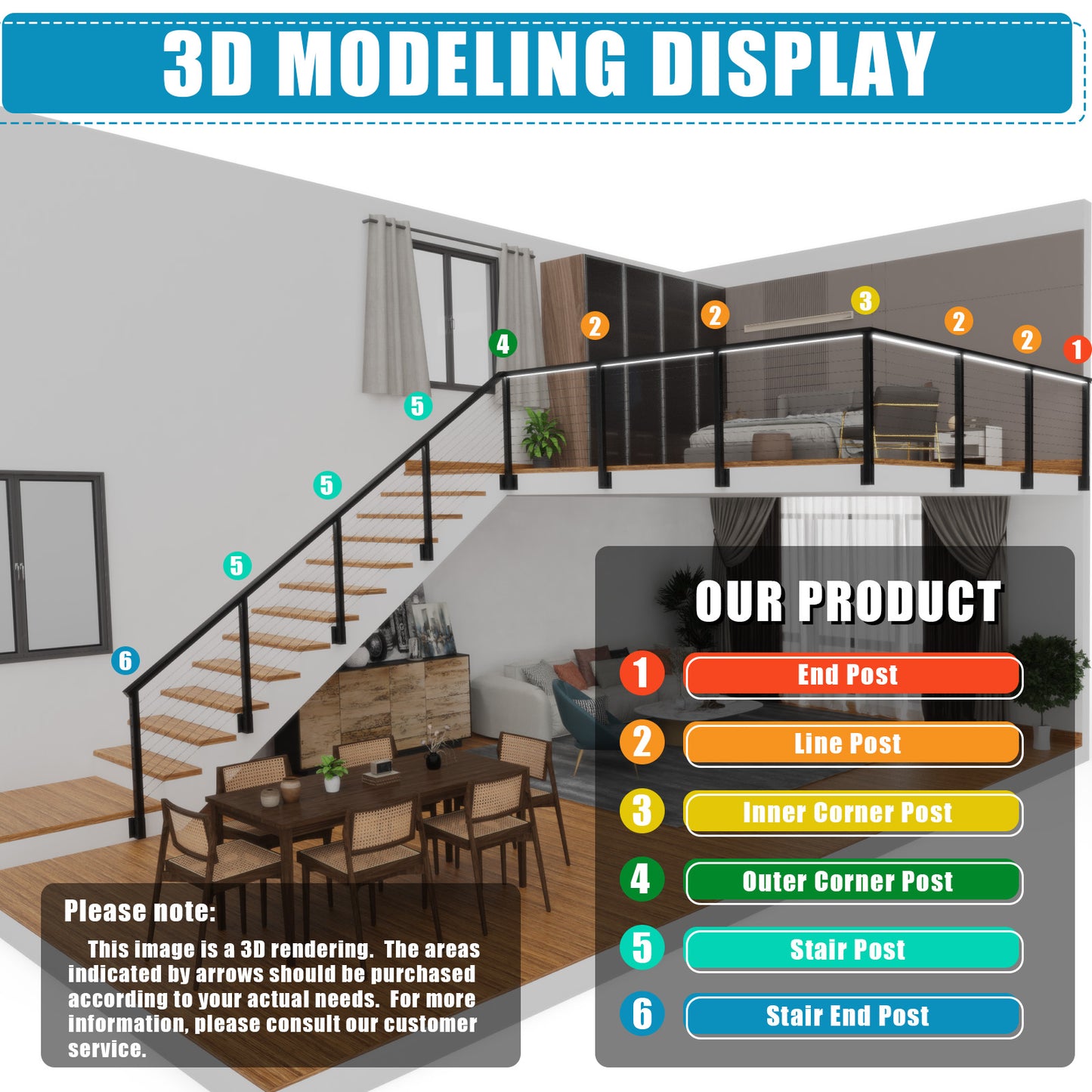 Senmit Aluminum Fascia Mount Cable Railing Post - Sleek, Secure, and Easy Installation