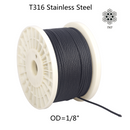 Senmit 500ft 1/8" Black Wire Rope Cable, T316 Stainless Steel Marine Grade for Cable Railing,  -Flexible 7 x 7 Strands Construction