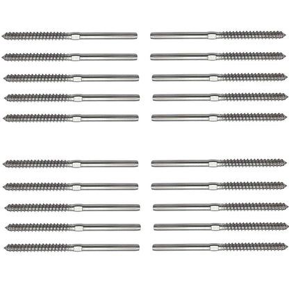 Senmit Swage Lag Screws Left & Right for 1/8" Cable Railing, 316 Stainless Steel Stair Deck Railing Wood Post  System,LS30