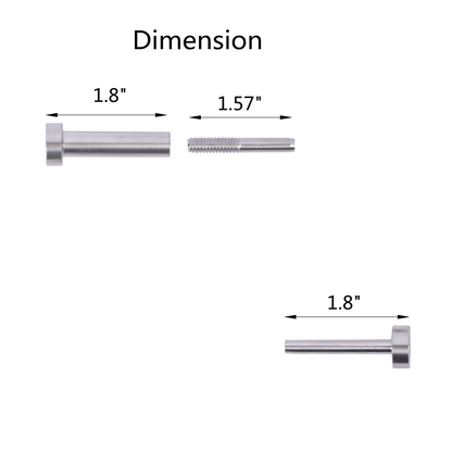 Senmit Invisible Stud & Stud Receiver for 1/8" Cable Deck Railing, Threaded End Fitting Stainless Steel ,  10 Pairs-SR10