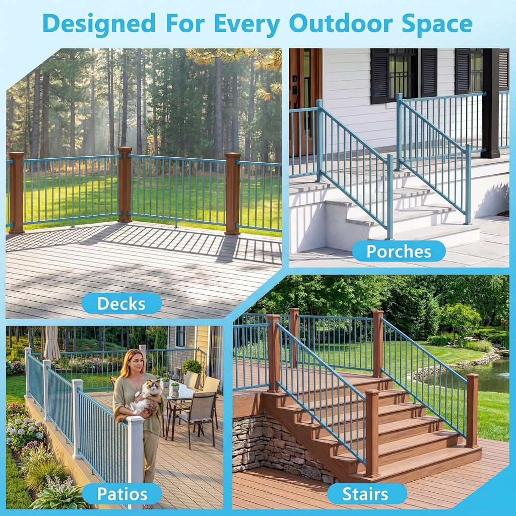 SENMIT 36-Inch Aluminum Level Railing Kit  (39-Inch Posts not included)