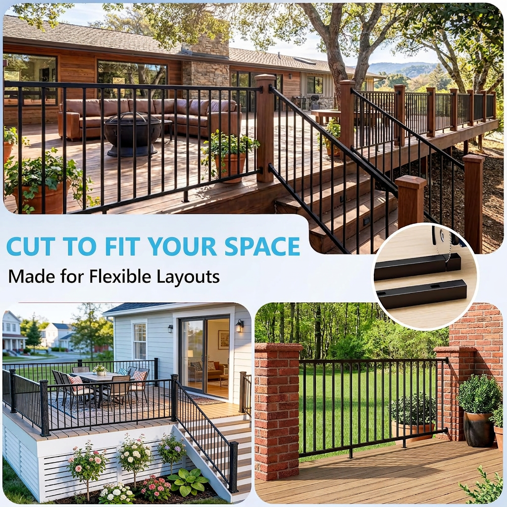 SENMIT 36-Inch Aluminum Level Railing Kit  (39-Inch Posts not included)