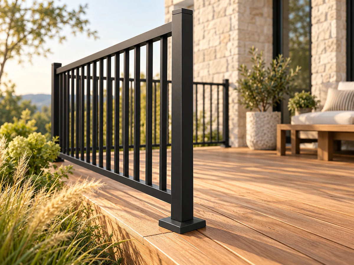 SENMIT 39-Inch Surface-Mount Aluminum Deck Railing Post, 55 × 55 mm