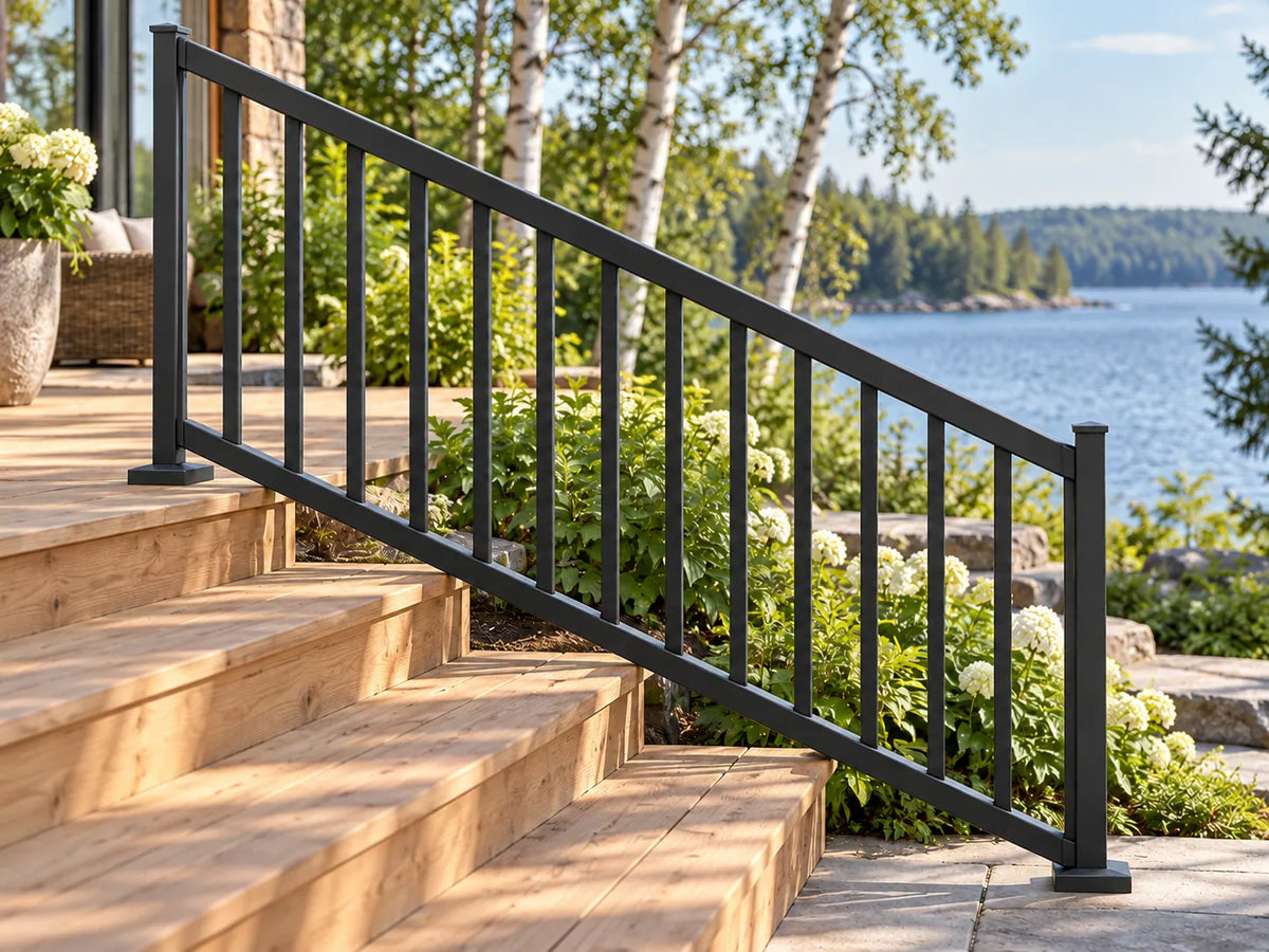 SENMIT 36-Inch Aluminum Stair Railing Panel, 4FT / 6FT / 8FT