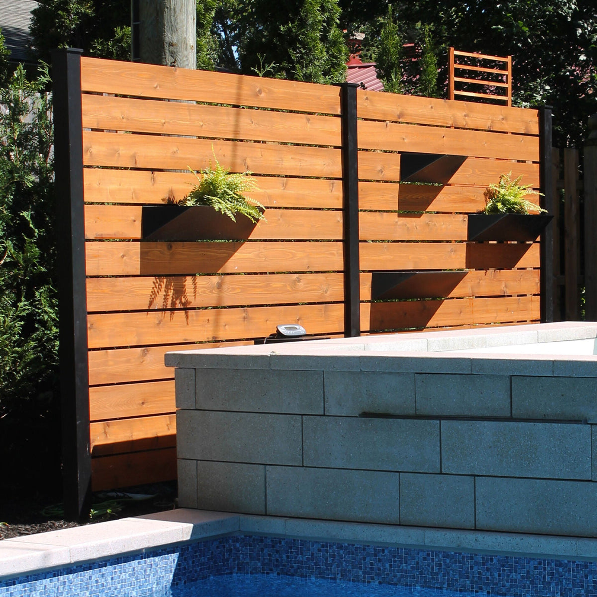 SENMIT Aluminum Privacy Fence Post Kit, 8 ft., Matte Black