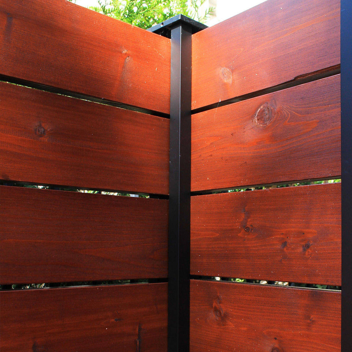 SENMIT Aluminum Privacy Fence Post Kit, 8 ft., Matte Black
