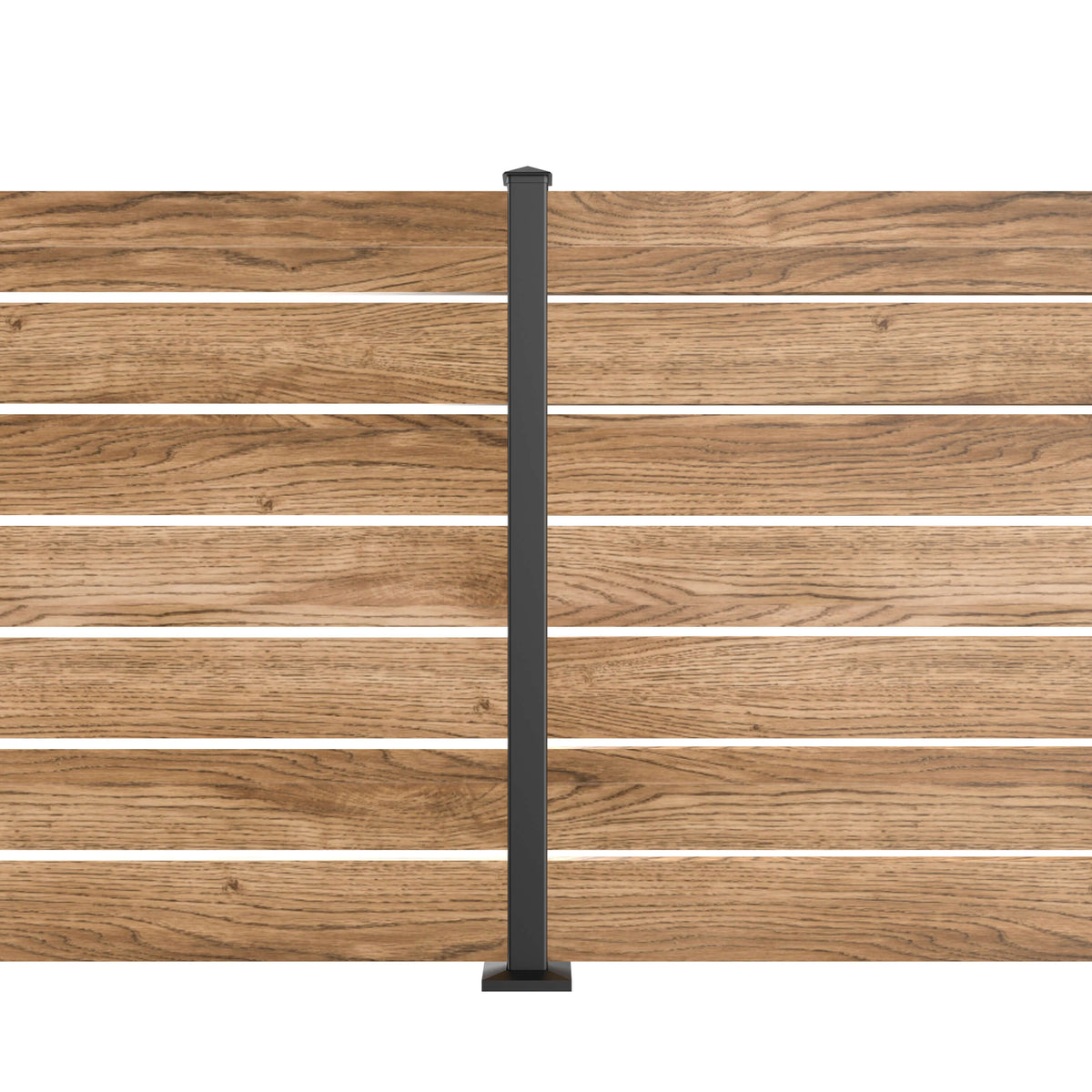 SENMIT Aluminum Privacy Fence Post Kit, 44 in., Matte Black