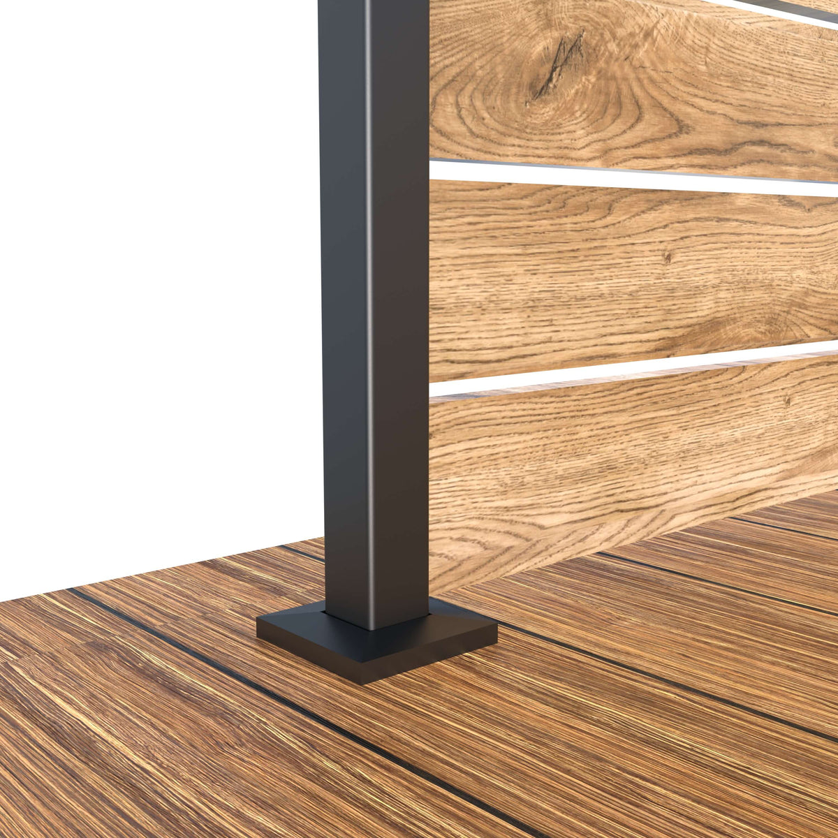 SENMIT Aluminum Post Base Plate Cover, Matte Black