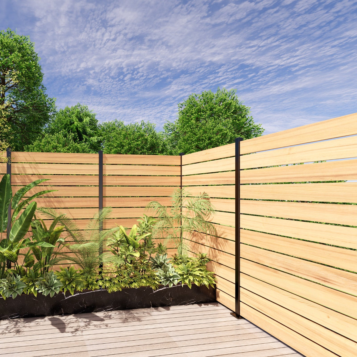 SENMIT Pine Fence Boards, 72 in. x 5.3 in., 4-Pack